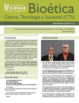 Boletín Bioética, Ciencia, Tecnología y Sociedad (CTS)