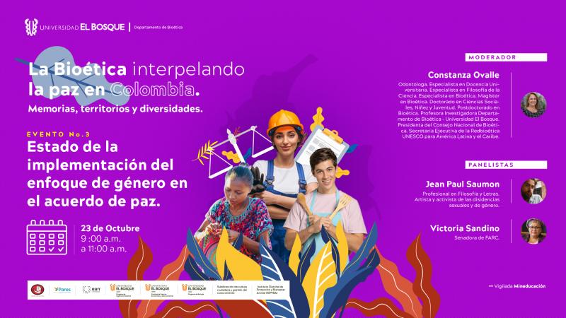 Cátedra Abierta de Bioética - Estado de la implementación del enfoque de género en el acuerdo de paz
